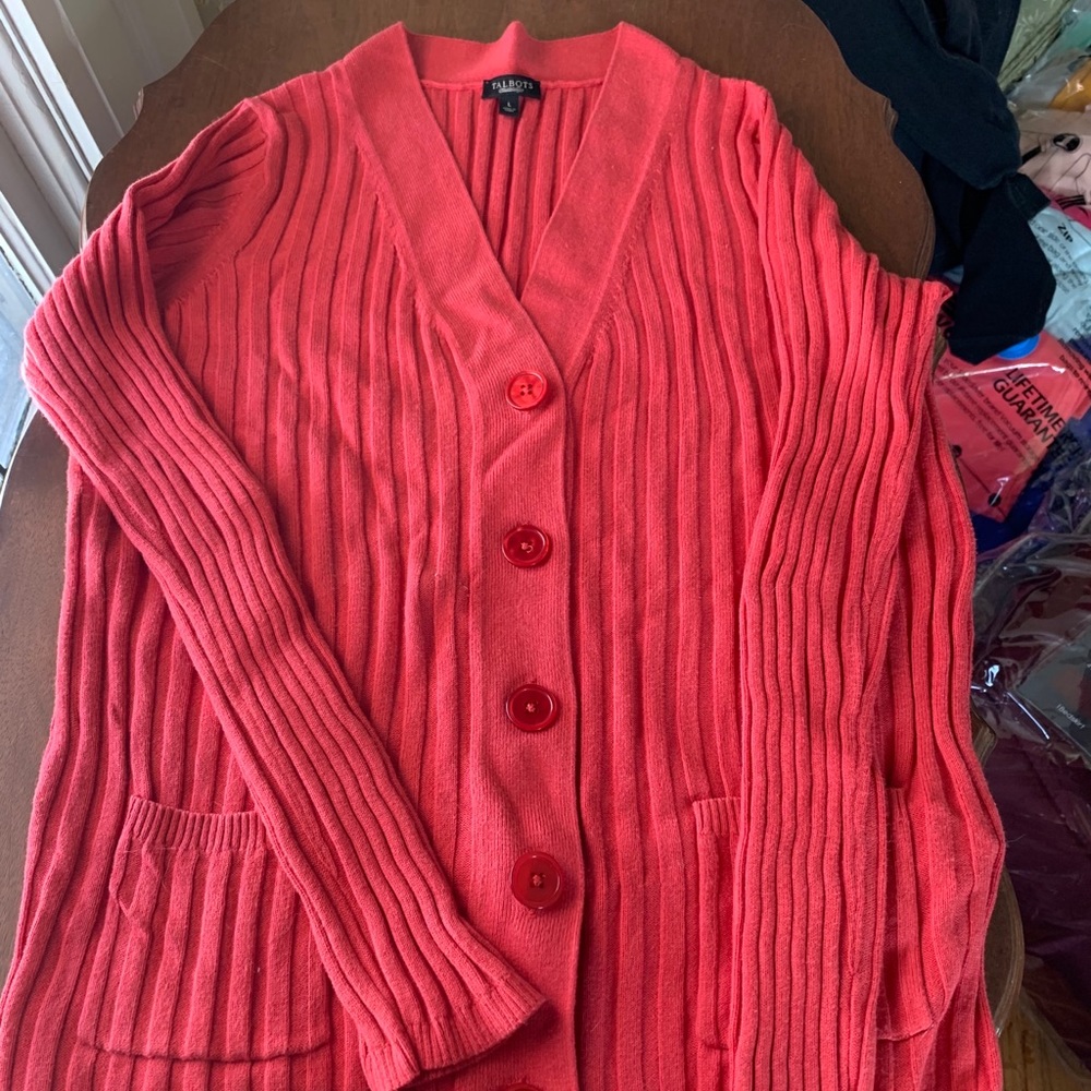 Cabled Button Down Sweater - image 1